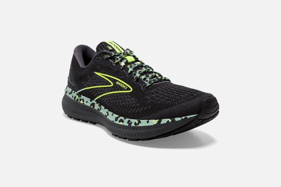 Brooks Glycerin 19 Road Loopschoenen Dames - Zwart/Groen - 397258QYP